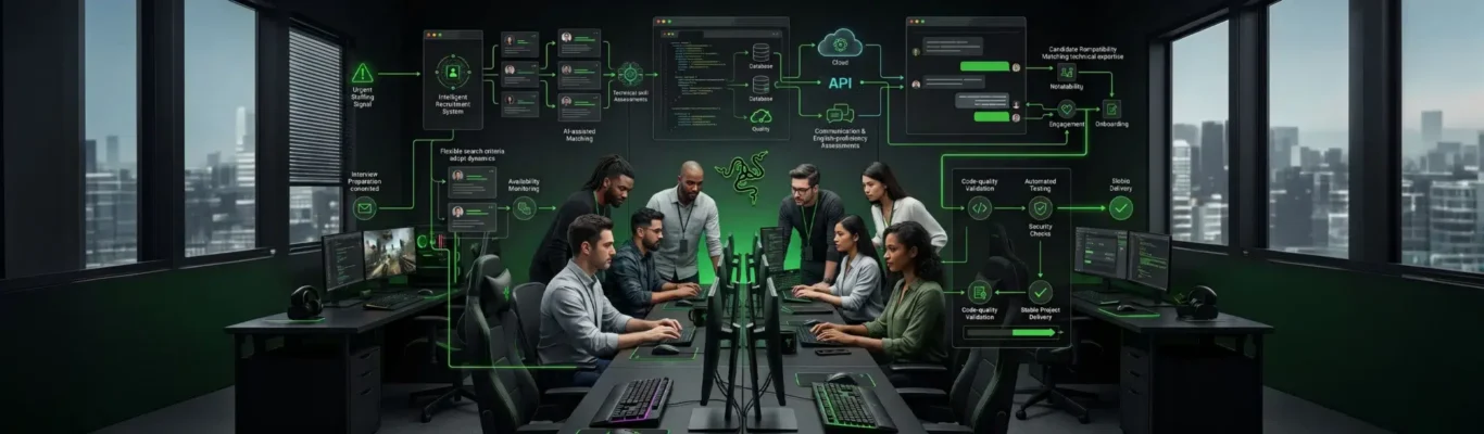 Ảnh minh họa đội ngũ kỹ thuật phát triển và tích hợp nền tảng Razer Gold